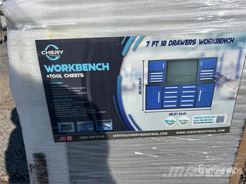  7FT-18D 7 ft 18-Drawer Workbench (Unused) Otros componentes