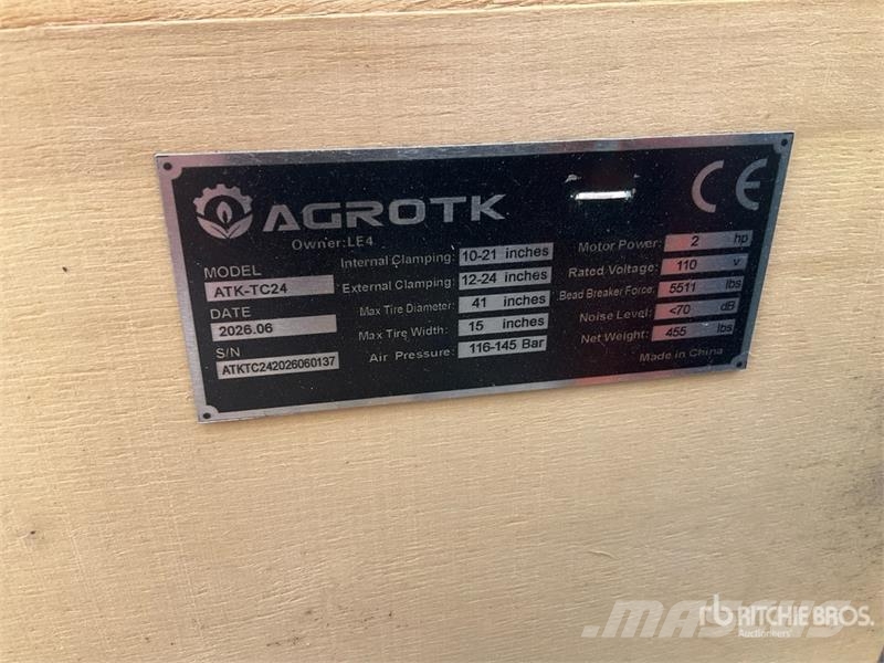 AGT ATK-TC24 Tire Changer (Unused) Строителство - Други