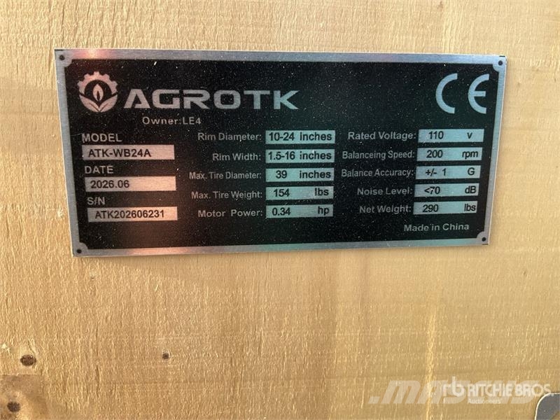 AGT ATK-WB24A Wheel Balancer (Unused) Andre komponenter
