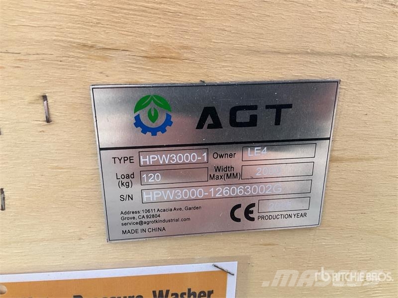 AGT HPW3000-1 Pressure Washer (Unused) Impianti di lavaggio a bassa pressione