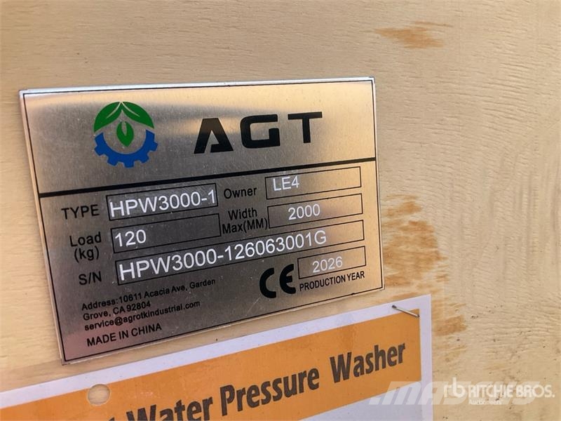 AGT HPW3000-1 Pressure Washer (Unused) Impianti di lavaggio a bassa pressione