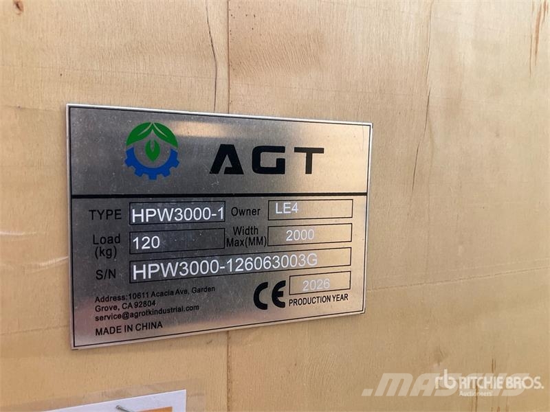 AGT HPW3000-1 Pressure Washer (Unused) Impianti di lavaggio a bassa pressione