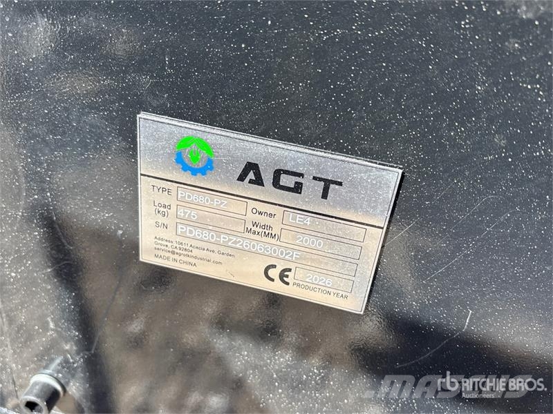 AGT PD680-PZ Skid Steer Post Driver (Unused) Fencing equipment