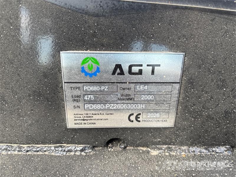 AGT PD680-PZ Skid Steer Post Driver (Unused) Fencing equipment
