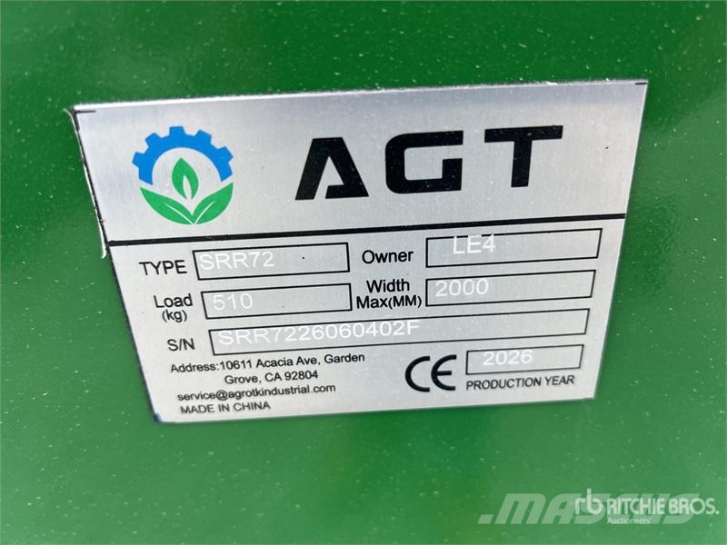 AGT SRR72 72 in Skid Steer Grapple (Unused) 兩爪吊夾