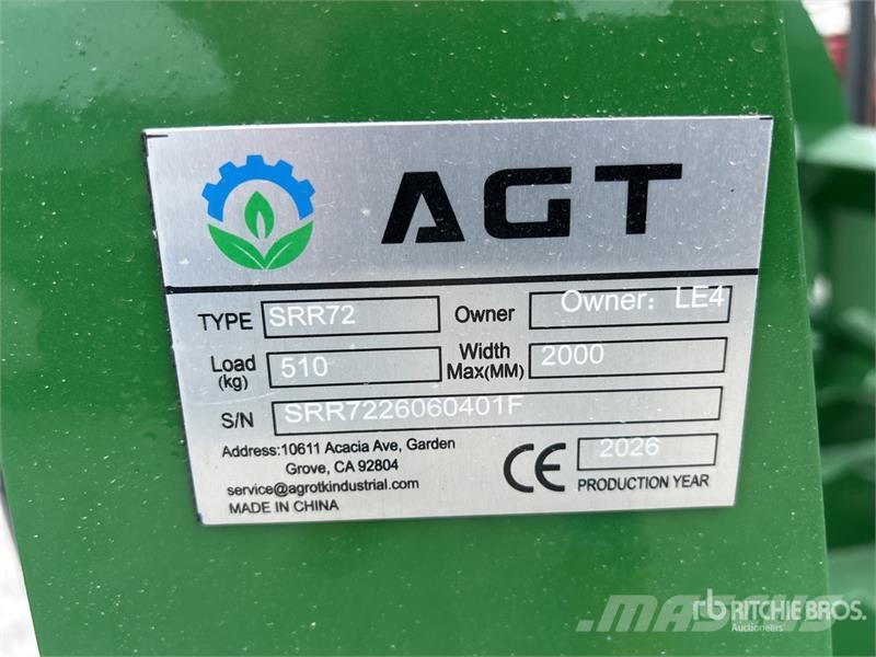 AGT SRR72 72 in Skid Steer Grapple (Unused) Grappin