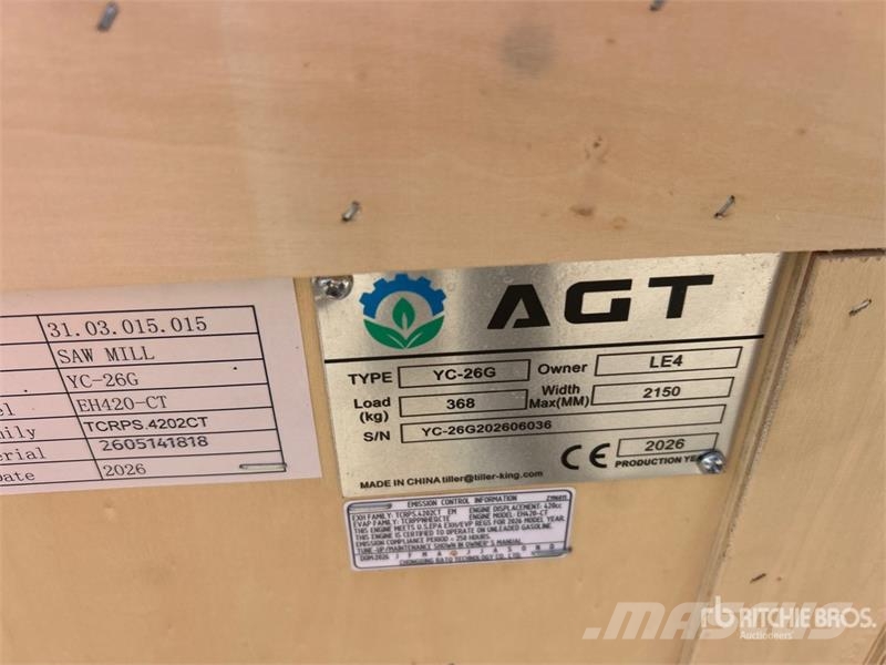 AGT YC-26G Portable Sawmill (Unused) Sawmills