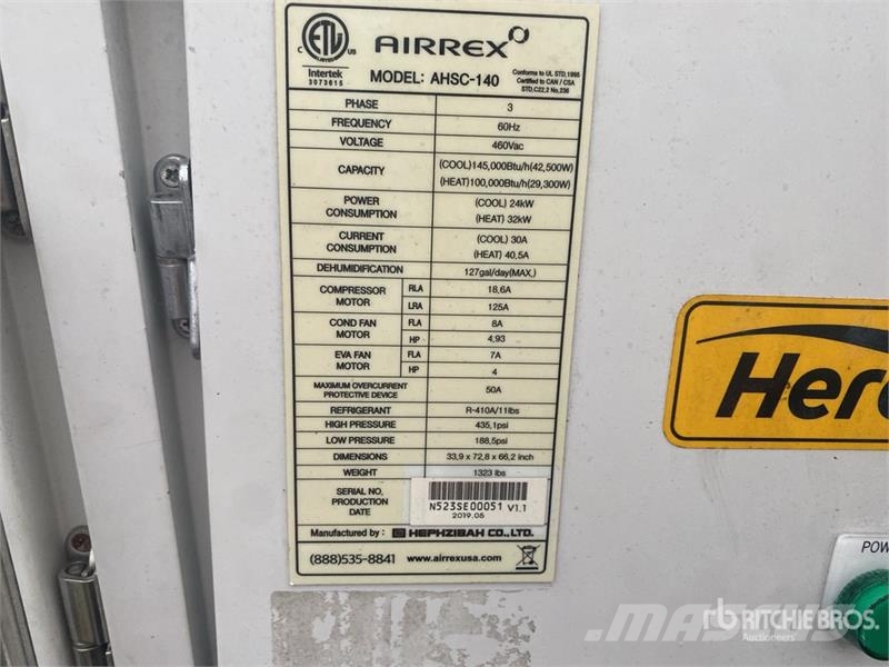 Airrex AHSC-140 Air Conditioner Dispositivi di riscaldamento / scongelamento