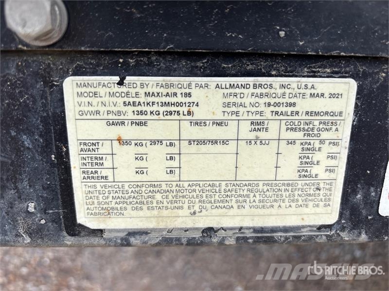 Allmand Bros Maxi-Air 185 185 cfm Mobile Air Compressor コンプレッサー