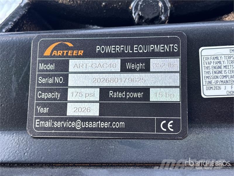 Arteer ART-GAC40 14.5 cfm Skid-Mounted 40 gal Air Compres مكابس