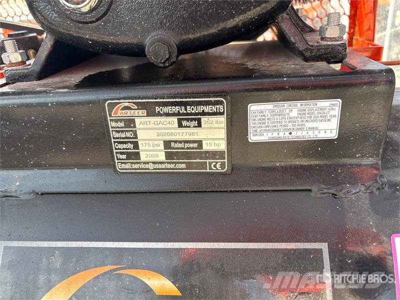 Arteer ART-GAC40 14.5 cfm Skid-Mounted 40 gal Air Compres Compressors