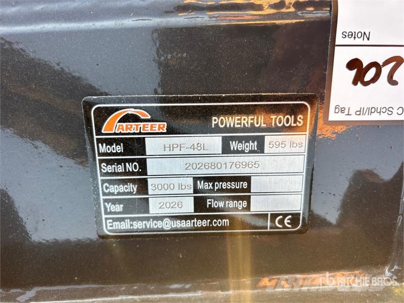 Arteer HPF-48L 48 in Hydraulic Skid Steer Forks (Unused) شوكات