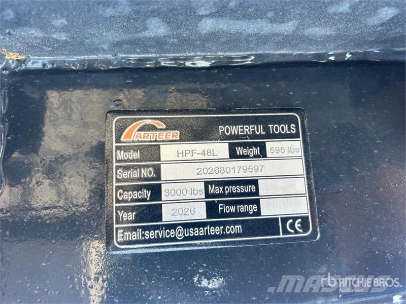 Arteer HPF-48L 48 in Hydraulic Skid Steer Forks (Unused) شوكات
