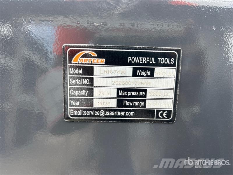 Arteer LRR-74W 74 in Skid Steer Landscape Rake (Unused) Ancinho virador