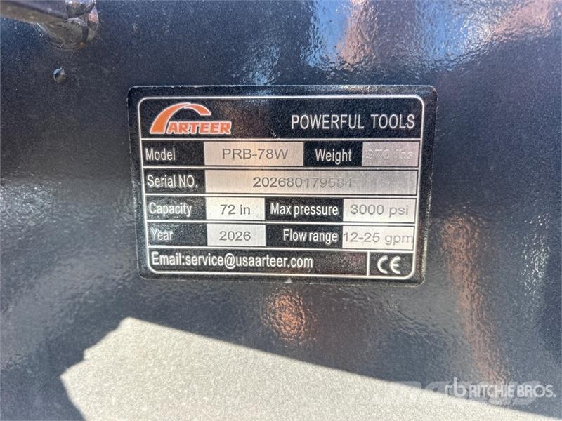 Arteer PRB-78W 78 in Power Rake Skid Steer Bucket (Unused バケット