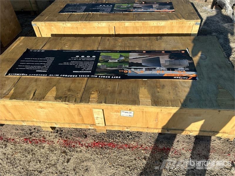 Arteer QB-WG-2020 20 ft x 20 ft All-Steel Carport (Unused Edifícios com estrutura de aço