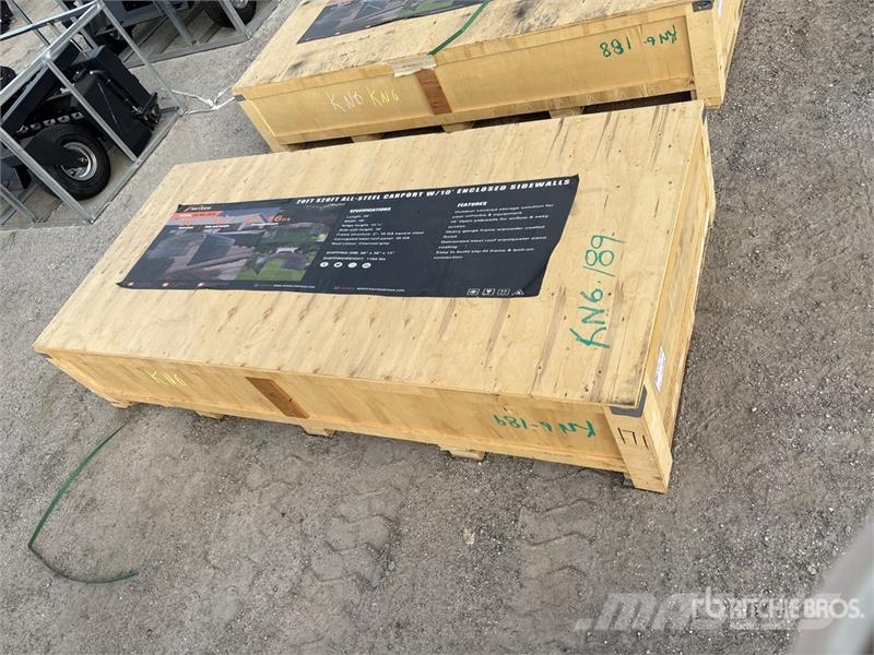 Arteer QB-WG-2020 20 ft x 20 ft All-Steel Carport (Unused Edificación de acero
