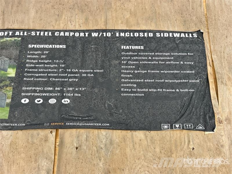 Arteer QB-WG-2020 20 ft x 20 ft Carport (Unused) 鋼架建築