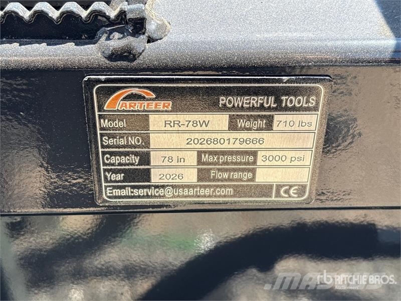 Arteer RR-78W 78 in Skid Steer Root Rake (Unused) Rastrilladoras y rastrilladoras giratorias