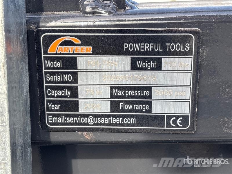 Arteer RR-78W 78 in Skid Steer Root Rake (Unused) Rastrilladoras y rastrilladoras giratorias