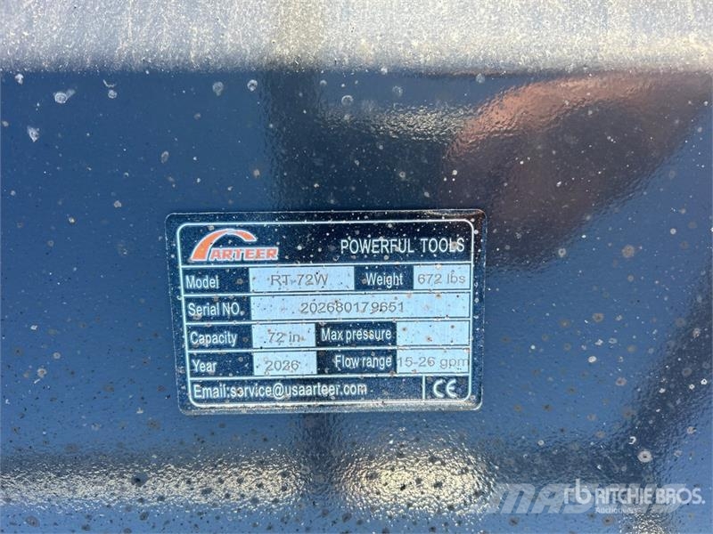 Arteer RT-72W 72 in Skid Steer Tiller (Unused) Erpici rotanti e motozappe