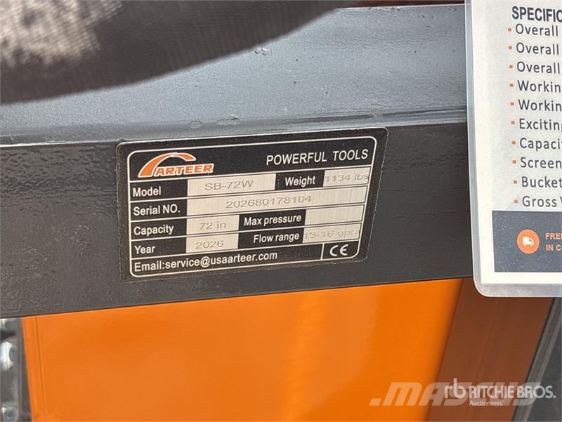 Arteer SB-72W 72 in (Unused) スクリーンバケット/スケルトンバケット