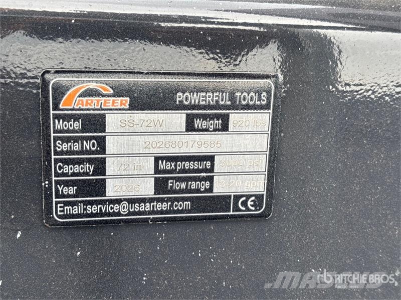 Arteer SS-72W 72 in Skid Steer Sweeper (Unused) Birstes