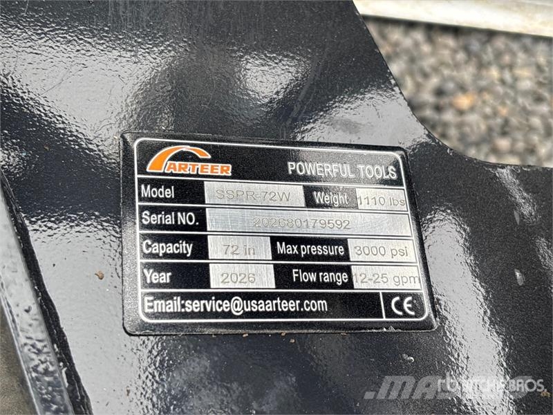 Arteer SSPR-72W 72 in Skid Steer Power Rake (Unused) Rastrilladoras y rastrilladoras giratorias