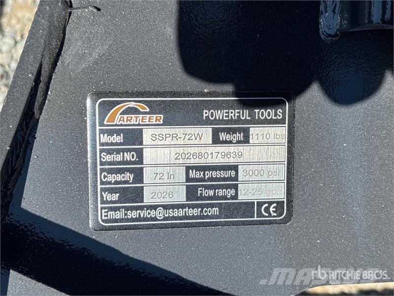 Arteer SSPR-72W 72 in Skid Steer Power Rake (Unused) Rastrilladoras y rastrilladoras giratorias