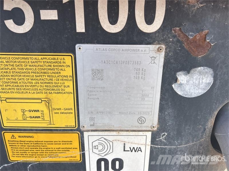 Atlas Copco CPS175 175 cfm Mobile Air Compressor Συμπιεστές
