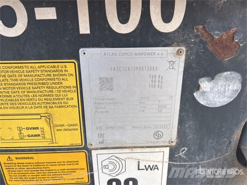 Atlas Copco CPS175 175 cfm Mobile Air Compressor Συμπιεστές