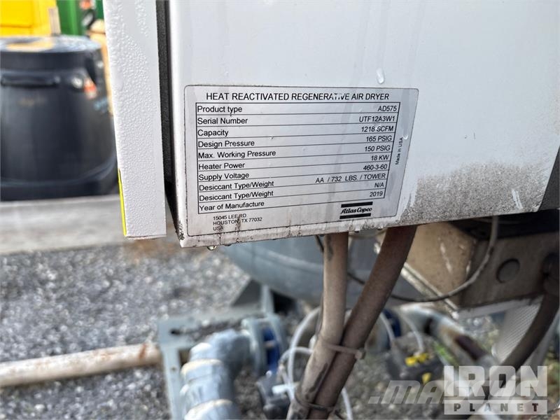 Atlas Copco G200 Skid-Mounted Electric 250 HP A/C with Dryer A Compressors