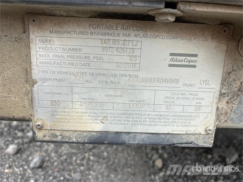 Atlas Copco XAS 185 JD7 콤푸레샤