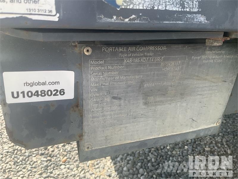 Atlas Copco XAS 185 KD7 T4F 185 cfm Mobile Air Compressor Kompressorer