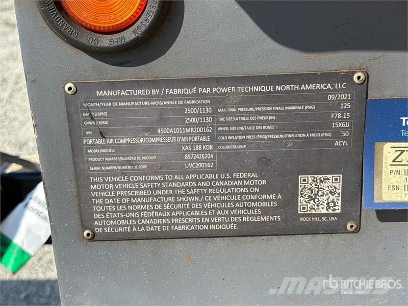 Atlas Copco XAS188 KD T4F Mobile Air Compressor コンプレッサー