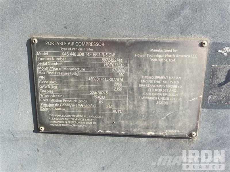Atlas Copco XAS440JDT4F Mobile Air Compressor Kompresorji