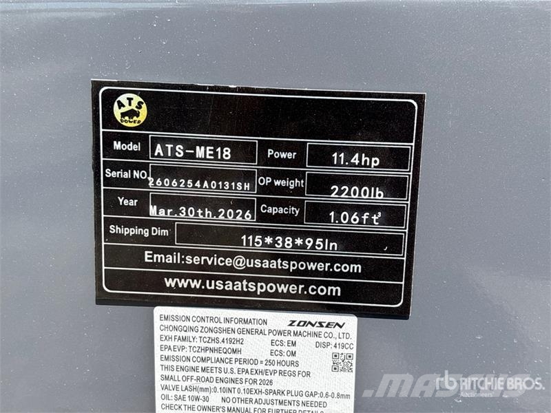 ATS POWER ATS-ME18-Z Mini Excavator (Unused) Мини екскаватори < 7 т