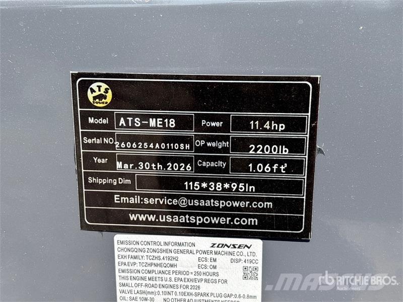 ATS POWER ATS-ME18-Z Mini Excavator (Unused) Мини екскаватори < 7 т