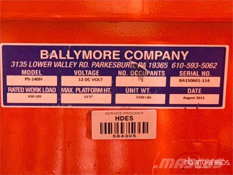 Ballymore PS-140H Vertical Mast Lift رافعات السارية الرأسية