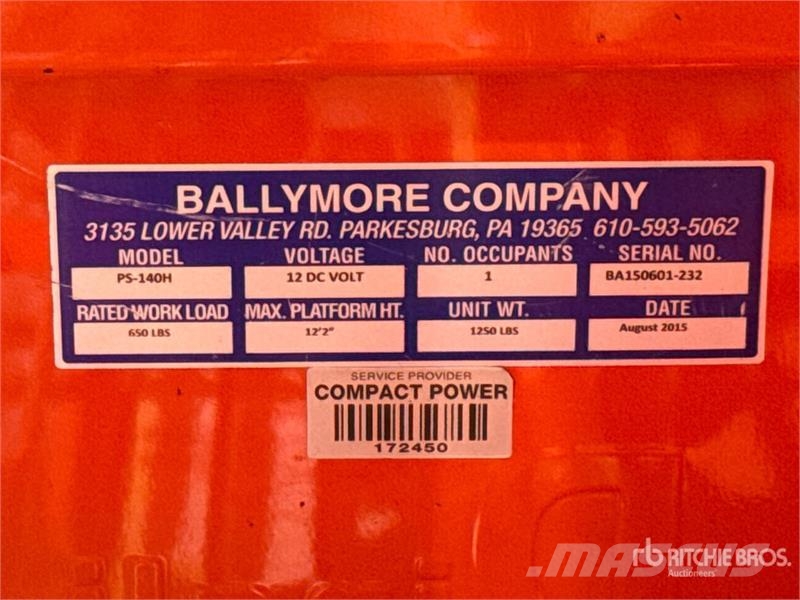 Ballymore PS-140H Vertical Mast Lift رافعات السارية الرأسية