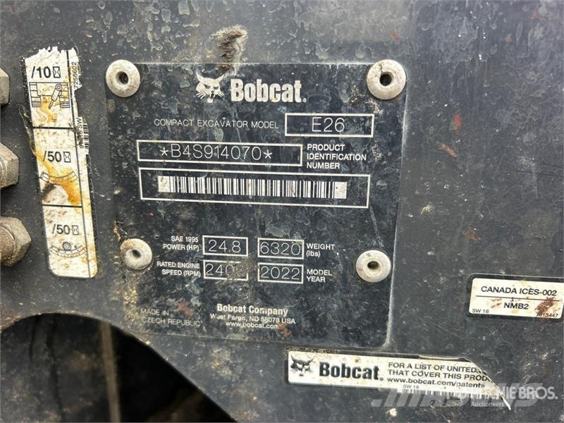 Bobcat E26 Mini excavators < 7t