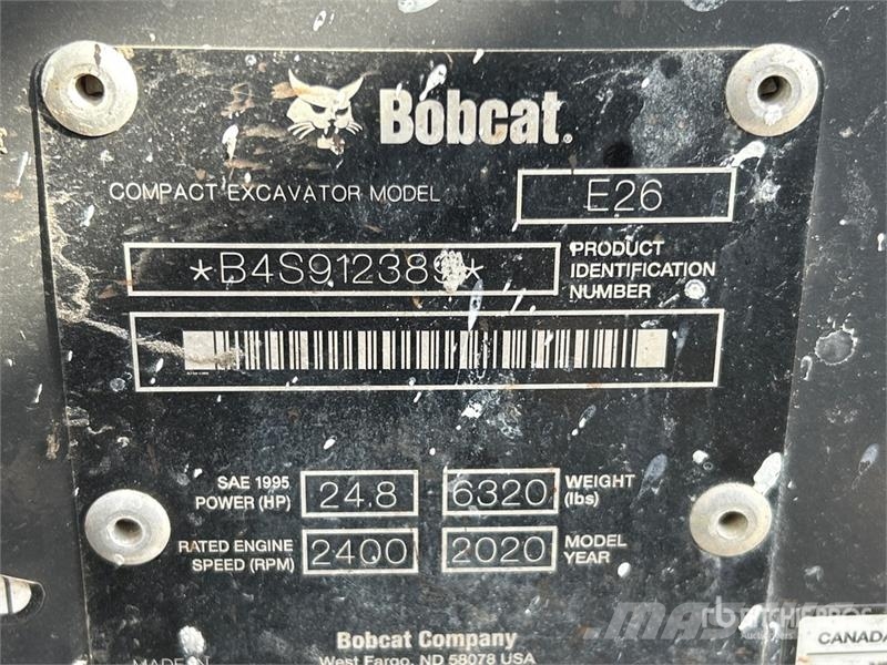 Bobcat E26 Mini bagri <7t