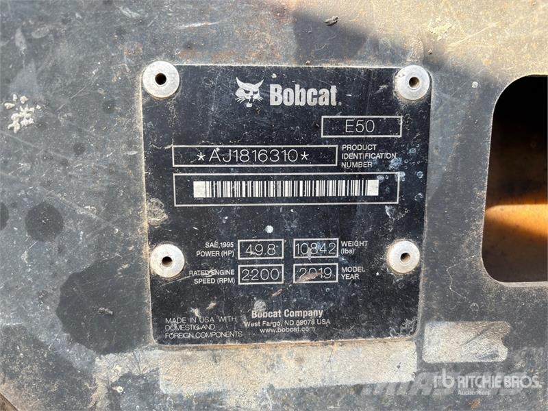 Bobcat E50 Mini Excavator Mini bagri <7t