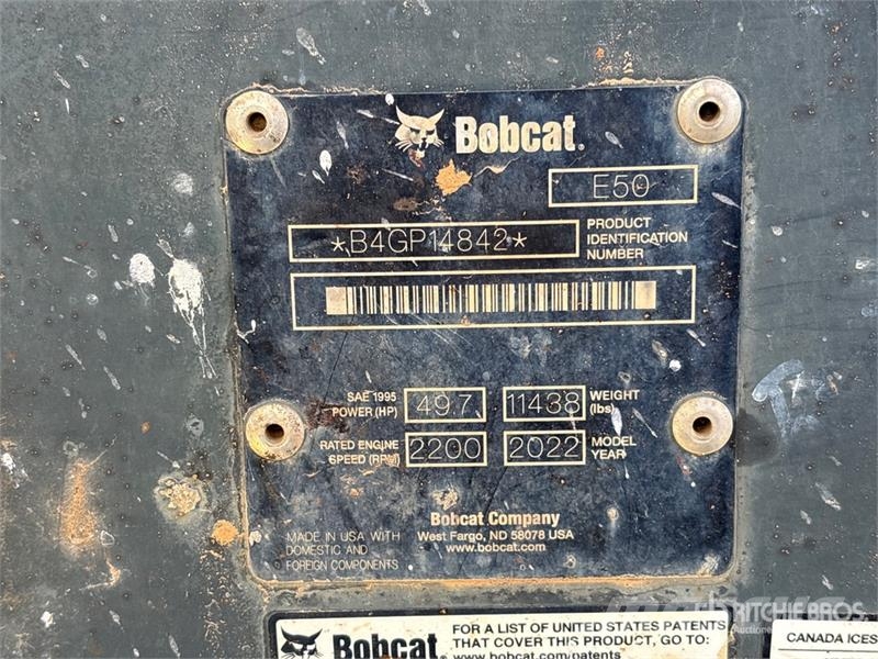 Bobcat E50 Mini Excavator حفارات صغيرة أقل من 7 طن (حفارات صغيرة)