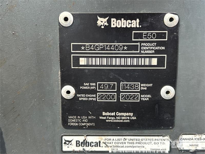 Bobcat E50 Mini Excavator Mini kotrók < 7t