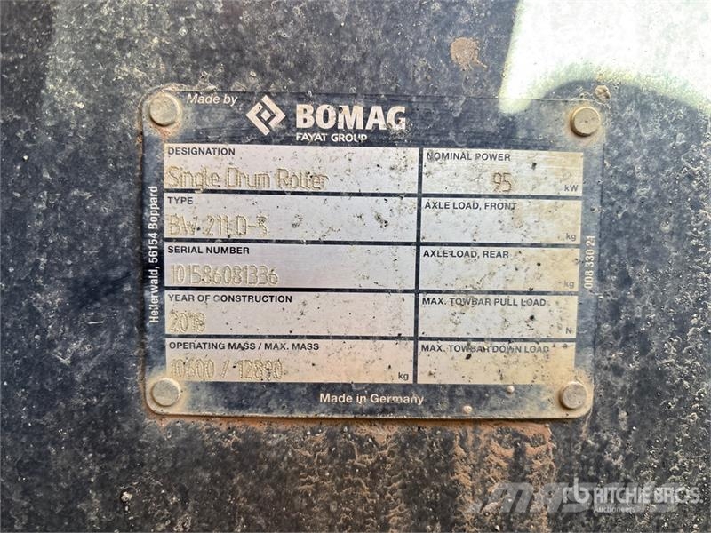 Bomag BW211D-5 Smooth Drum Compactor Enojni valjarji