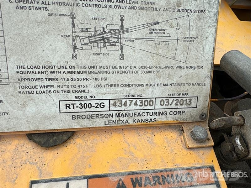 Broderson RT-300-2G 15 ton 4x4 Rough Terrain Crane Avtodvigala