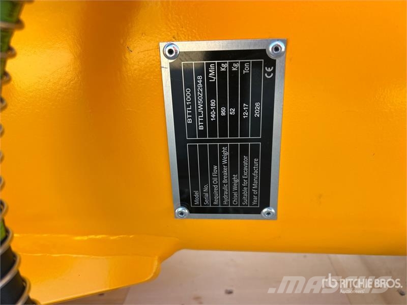 BTTL 1000 Hydraulic Breaker (Unused) Плуги