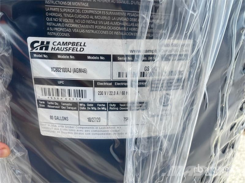 Campbell Hausfeld Skid-Mounted Electric 80 gal Air Compressor Kompressorer