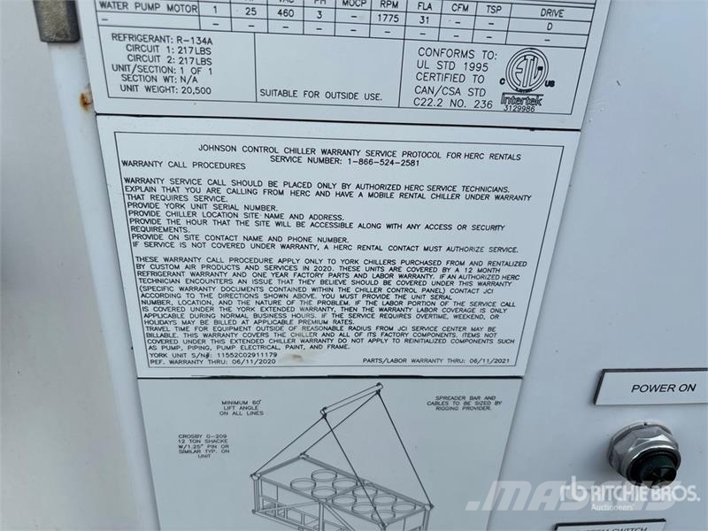 Caps PCHH-230TC-0NN0 230 ton Water Chiller Other components